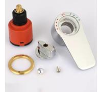 Shower Cartridge with Built-in Thermostatic Element and Bounce Switch for Use in Conventional Hot Cold Water Mixing Valve Setups (Forward+Silver)