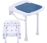 Shower Chair Foldable Wall Mounted Flip-up Bath Seat Screw-in Bathroom Chair Stool for Bathing, Elderly, Disabled, and Limited Mobility