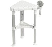 Shower Chair With Storage Shelf Shower Stool With Hdpe Seat White