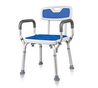 Shower Chairs for the Elderly,Shower Chair with Arms,Anti Slip Design Padded Handles Shower Seat Perching Stool,6-Level Height Adjustable Shower Stools for Elderly, Disabled, Pregnant, Adult