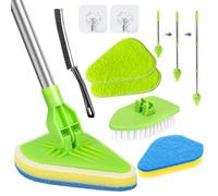 Shower Cleaning Brush, 3-In-1 Long Handled Scrubbing Brush 180? Rotatable Bathroom Tile Cleaner for Bathtub Tile Wall Floor
