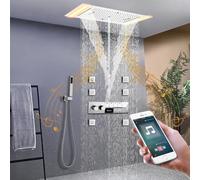 Shower Column with Music 64 Colors CeilingMounted Rain Shower Set 6 Jets Temture DisplayColonna a Idroaggio