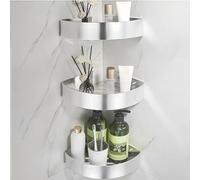 Shower corner caddy，corner bathroom shelves，Waterproof corner shower rack for bathroom，Wall-mounted corner organizer for shower corner，Shower rack corner， for Bathroom, Vanity and Kitchen(Silver,3-la