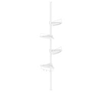 Shower Corner Shelf, 4-Tier Bathroom Shower Shelf, 85-305 cm Adjustable Shower Caddies, White