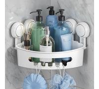 Shower Corner Shelves Corner Shower Caddy Suction Bathroom Shelf Small Bathroom Storage Triangle Shelf for Shampoo Conditioner Plastic Kitchen