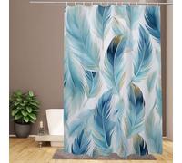 Shower Curtain 100 x 200 cm Duck Egg Colourful Extra Long Bathroom Curtains Beige, Waterproof Quick-Drying Washable Soft Polyester Fabric Shower Liner with 12 Hooks, Home, Hotel, Wet Room Decor R-557