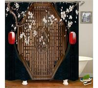 Shower Curtain 150x160cm Extra Long Shower Curtains Waterproof Washable Bathroom Curtains,Weighted Bath Curtains with Hooks,3D Outdoor Shower Curtain White Plum Blossom W60*L63 Inch