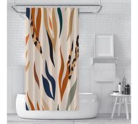 Shower Curtain 150x220cm Extra Long Shower Curtains Mould Proof Resistant Waterproof Washable Bathroom Curtains, Weighted Bath Curtains with Hooks, 3D Garden Outdoor Shower Curtain Bohemian Texture
