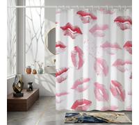 Shower Curtain 160x200cm Shower Curtain for Bathroom, Waterproof Polyester Fabric Machine Washable Quick-Drying Bath Curtains Water Repellent Weighted Bottom With Hooks, (Sexy Red Lips) ZO-850