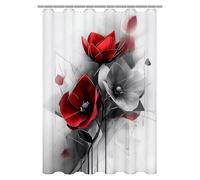 Shower Curtain 180 x 200 cm, Grey Shower Curtains for Bathroom, Waterproof Bathroom Curtains Modern, Quick-Drying Washable Polyester, Weighted Bath Curtains with Hooks for Decor, Gifts for Women -1200