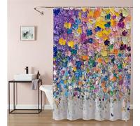 Shower Curtain 180 x 210 cm Colourful Extra Long Bathroom Curtains Greys, Waterproof Quick-Drying Washable Soft Polyester Fabric Shower Liner with Hooks and Weighted Hem, Hotel, Wet Room Tub 9Q-45