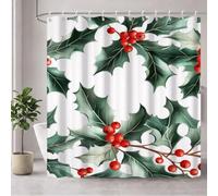 Shower Curtain 200cm x 220cm Long Shower Curtain White Bathroom Curtains Waterproof Polyester Fabric 12 Hooks, Weighted Hem, Machine Washable Green Curtains for Wet Room Outdoor Garden Decor 3Y#332