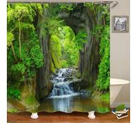 Shower Curtain 200x220cm Mould Proof Resistant Waterproof Bathroom Curtains Polyester Fabric Curtain Magnetic Weighted Hem with 12 Hooks Machine Washable Quick Dry for Bath Tub and Shower Stall K11578