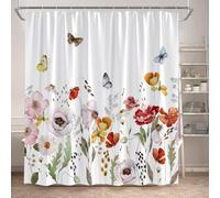 Shower Curtain 200x220cm Mould Proof Resistant Waterproof Bathroom Curtains Polyester Fabric Curtain Magnetic Weighted Hem with 12 Hooks Machine Washable Quick Dry for Bath Tub and Shower Stall K10836