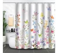 Shower Curtain 200x220cm Mould Proof Resistant Waterproof Bathroom Curtains Polyester Fabric Curtain Magnetic Weighted Hem with 12 Hooks Machine Washable Quick Dry for Bath Tub and Shower Stall K10850