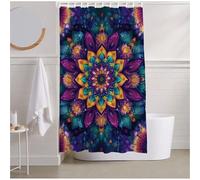 Shower Curtain 47.24x78.74 INCH Shower Curtains for Bathroom Purple Bath Curtain Waterproof Quick-Drying Polyester Machine Fabric Weighted Hem Bathtub Curtains Mandala for Bath Tub Showers Stall R2-47