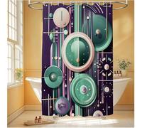Shower Curtain 90 x 200 cm Nordic Short Bathroom Curtains Abstract, Waterproof Quick-Drying Washable Soft Polyester Fabric Shower Liner with Hooks and Weighted Hem, Home, School, Wet Room Tub 6H-43