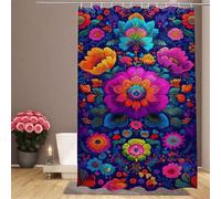 Shower Curtain 90x200cm/91x71inch Shower Curtains for Bathroom Flower Bathtub Curtains, Waterproof Machine Washable Fabric, Bath Curtain Retro with 12 Hooks for Hotel Bath Tub Showers Stall IR-42