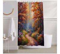 Shower Curtain Autumn Shower Curtains for Bathroom 150x180 cm Extra Long Showers Curtains Tree Waterproof Weighted Hem with 12 Hooks,Decorative Bath Curtain for Bathtub Room Decor Hotel School R2-1000