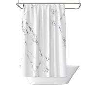 Shower Curtain Black and White Mould & Mildew Resistant Minimalist Marble Pattern Shower Curtains for Bathroom 200cm x 200cm Drop, Waterproof Polyester Bath Curtain with Hooks 79 x 79 Inch (LB643)