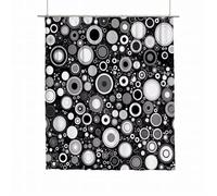Shower Curtain Black Extra Long Shower Curtain 180x200 Weighted Bathroom Curtains Abstract Waterproof Polyester Fabric Bath Curtains with 12 Hooks, Quick Dry Washable for Wet Room Bathtub Decor E-11
