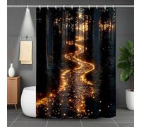 Shower Curtain Black Shower Curtains Jungle Bathroom Curtains with 12 Hooks, Waterproof Polyester Bath Curtain Quick-Drying Washable for Bathroom Decor, Home Accessories, Gifts 200 * 240cm -lsy2507L5