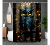 Shower Curtain Black Shower Curtains Owl Bathroom Curtains with 12 Hooks, Waterproof Polyester Bath Curtain Quick-Drying Washable for Bathroom Decor, Home Accessories, Gifts 64x80inch -lsy2507E9