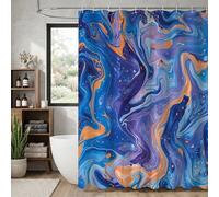 Shower Curtain Blue Abstract Elements, 150x200 cm / 60x80 in Waterproof Bathroom Curtains, Quick-Drying Polyester Fabric Bath Curtain with Weighted Hem, Machine Washable Shower Curtains, K-O5890