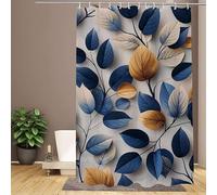 Shower Curtain Blue,Extra Long Shower Curtain 200x200cm,Simplicity Bathroom Curtains,Waterproof & Quick-Drying Polyester Fabric,Weighted Hem with 12 Hooks,Modern Bathroom Design for Home & Hotel W1-11