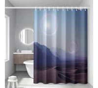 Shower Curtain Blue Landscape Mould Resistant Shower Curtains for Bathroom Polyester Washable Bathroom Curtains Anti Mould Durable Wet Room Bath Curtain Decor with 12 Hooks 200x200cm