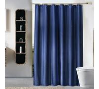 Shower Curtain Blue New 76x200cm Mould Proof Resistant Extra Long Polyester Waterproof Shower Curtain Washable Heavy Duty Bathroom Curtains Bath Curtain With 12 White Plastic Hooks for Wetroom