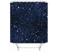 Shower Curtain Blue Starry Sky Shower Curtains Mould Proof Resistant Waterproof Wet Room Shower Curtain Washable Weighted Shower Curtains Includes 12 Hooks Bathroom Curtains(180x200)