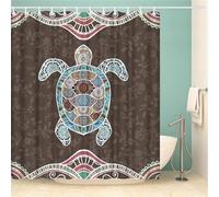 Shower Curtain Bohemian Turtle W160cm x L180cm Shower Curtains for Bathroom,Weighted Hem Waterproof Bathroom Curtains with 12 Hooks,3D Outdoor Machine Washable Fabric Hotel Bathtubs Decor M-1595