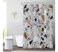 Shower Curtain Brown Grey Black Shower Curtains Mould Proof Resistant Washable Polyester Shower Curtains Quick Dry Bathroom Curtains Durable Wet Room Shower Curtain with 12 Hooks 180x180cm