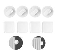 Shower Curtain Clips, Bath Panel Clips, 8 Pcs Self Adhesive Shower Curtain Hooks Windproof Splash Guard for Holding Bathroom Curtains, Hanging Indoor and Outdoor