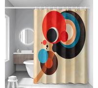 Shower Curtain Colorful Geometry Mould Resistant Shower Curtains for Bathroom Polyester Washable Bathroom Curtains Anti Mould Durable Wet Room Bath Curtain Decor with 12 Hooks 200x220cm