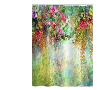Shower Curtain Colorful Mould & Mildew Resistant Fresh Flower Vines Shower Curtains for Bathroom 120cm x 180cm Drop, Washable Waterproof Polyester Bath Curtain with Hooks 47 x 71 Inch (LB613)