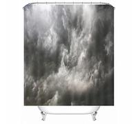 Shower Curtain Extra Long, Shower Curtain Polyester Dark Clouds Decorative for Throom Thtub 90X180cm Black