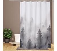 Shower Curtain Extra Long Waterproof Quick-Drying Washable Soft Polyester Fabric with Hooks and Weighted Hem for Bathroom, Home, Hotel, Wet Room Decor