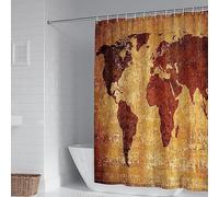 Shower Curtain Fabric, Shower Curtain Brown Retro World Map Fashionable Bathroom Shower Curtain 72X80 Inch