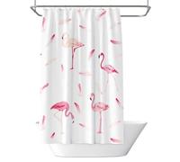 Shower Curtain Flamingo Mould & Mildew Resistant Minimalist Shower Curtains for Bathroom 120cm x 200cm Drop, Waterproof Polyester Bath Curtain with Hooks and Weighted Hem 47 x 79 Inch (LB703)