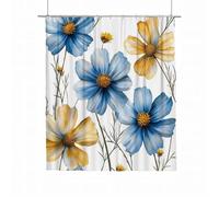 Shower Curtain Floral Extra Long Shower Curtain 180x220 Weighted Bathroom Curtains Plant Waterproof Polyester Fabric Bath Curtains with 12 Hooks Quick Dry Washable for Wet Room Bathtub Home Decor H-24