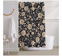 Shower Curtain for Bathroom Black Shower Curtain Waterproof Extra Long 90 x 180 with Weighted Hem and 12 Hooks, Resistant Flower Bathtub Curtains for Bath Wet Room, Bathroom Decor Gifts 35 inch R2-24