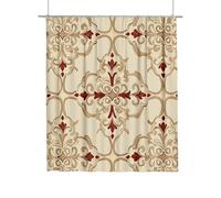 Shower Curtain for Bathroom, Plain Shower Curtain 200x180 cm, Bathroom Curtains with 12 Metal Hooks, Outdoor Curtains Waterproof Fabric Weighted Hem Quick Dry for Bath Wet Room Bathtub (Vintage) G-66