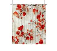 Shower Curtain for Bathroom, Plain Shower Curtain 200x200 cm, Bathroom Curtains with 12 Metal Hooks, Outdoor Curtains Waterproof Fabric Weighted Hem Quick Dry for Bath Wet Room Bathtub (Plant) R-93