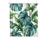 Shower Curtain Green, Extra Long Shower Curtain for Bathroom 240x200 cm, Bathroom Curtains Plant with 12 Metal Hooks, Waterproof Polyester Fabric Bathtub Curtains Quick Dry for Wet Room, Garden V-29