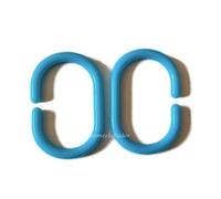 Shower Curtain Hanging Hooks Plastic Curtain Rail Hooks Pack of 12 C-Shaped Shower Curtain Hook Light-Blue Color Plastic Shower Curtain Rings for Bathroom Window Shower Rod
