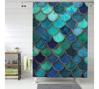 Shower Curtain Heavy Duty Thick Fabric Shower Curtain for Bathroom Mermaid fish scale print Curtains for Showers Farmhouse Bath Decor Showers Liner 12 Pack Hooks Waterproof Machine Washable 183x152 cm
