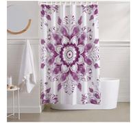 Shower Curtain Lilac Shower Curtains for Bathroom 100x200 cm Extra Long Showers Curtains Plant Waterproof Weighted Hem with 12 Hooks, Decorative Bath Curtain for Bathtub Room Decor Hotel School R2-271