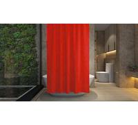 Shower Curtain - Made of PEVA, Water Repellent, Mildew Resistant, 180x180cm, 71x71inch, Rail Hooks,Feather Light, Ultra-Thin, Wet Rooms, Shower, Bath, Plain, Vibrant Colours (Red)
